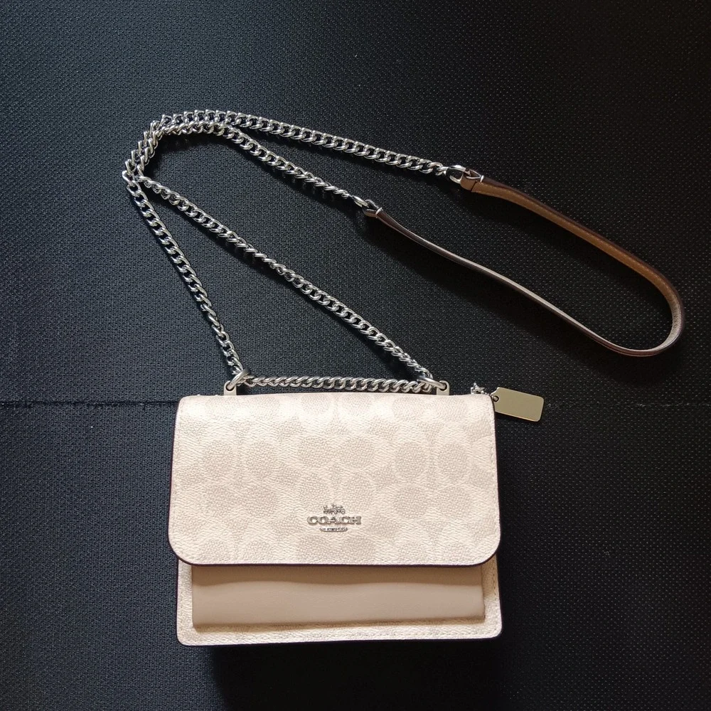 COACH KLARE Mini Crossbody Bag In Signature Canvas Sand/Taupe